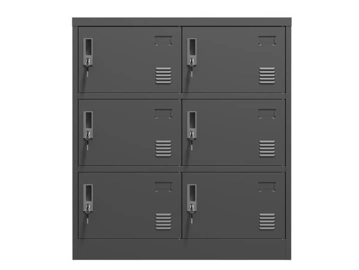Casier métallique 6 portes – armoire de rangement verrouillable – noir – 90 x 40 x 100 cm
