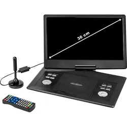 Reflexion DVD1424 (DVD Player, Tragbarer DVD-Player), Bluray Player + DVD Player, Schwarz