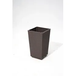 HC Garten & Freizeit Pflanzsäule in Rattanoptik aus Polypropylen, ca. 32,5 x 32,5 x 57 cm - Braun