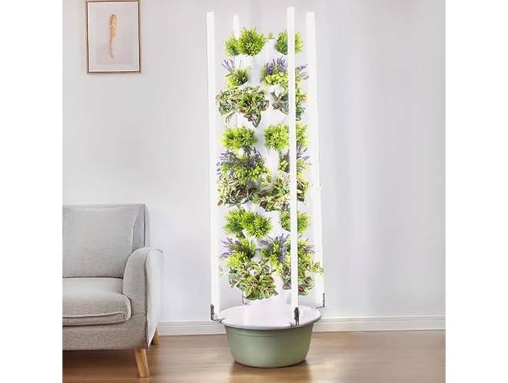 JYHHGDS Hydroponisches Anbausystem, Hydroponischer Turm, Hydroponisches Keimungsset, Indoor-Vertikalturm-System-Kit für grünes Gemüse und Obst, für Kräuter, Obst und Gemüse, 9 Schichten