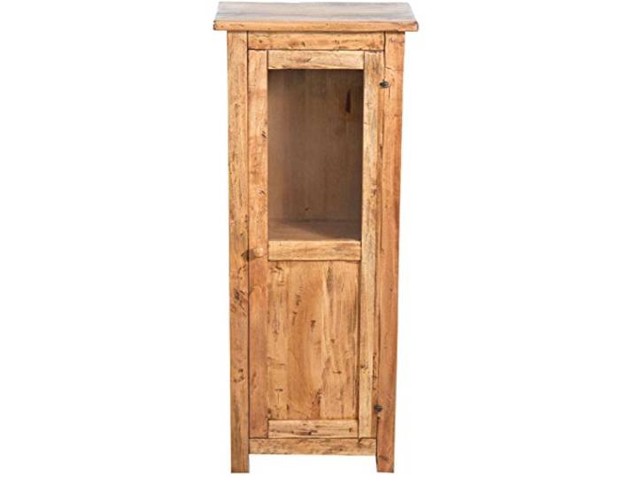 Biscottini Vitrine Country 40,5 x 25,5 x 98,5 cm – Möbel aus massivem Lindenholz, natürliches Finish – Made in Italy