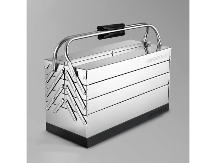 Boîte à outils pliable en acier inoxydable, boîte à outils portative multifonctionnelle, robuste, étanche, antirouille