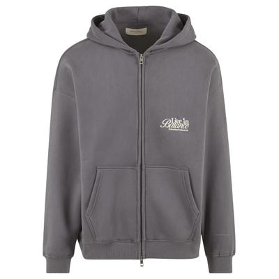 Kapuzensweatshirt ANOTHER COTTON LAB "Another Cotton Lab Live in Balance Heavy Oversized Zip Hoodie", Herren, Gr. S, grau, 60% Baumwolle, 40% Polyester, bedruckt, Rundhals, Sweatshirts