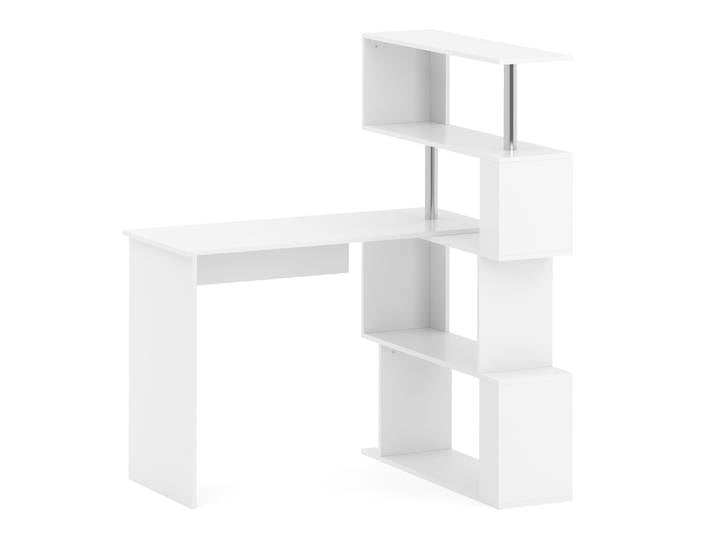 Schreibtisch FABIEN mit drehbarem Regal 157 x 45 x 131 cm weiss