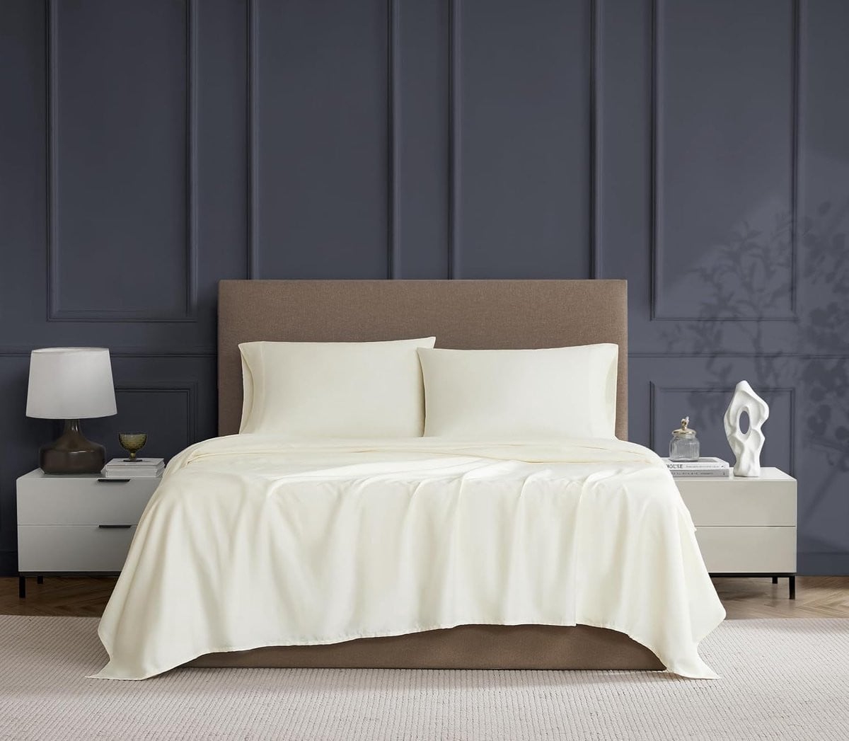 Closet Performance 4-delige queensize beddengoed lakenset, ivoorkleurig
