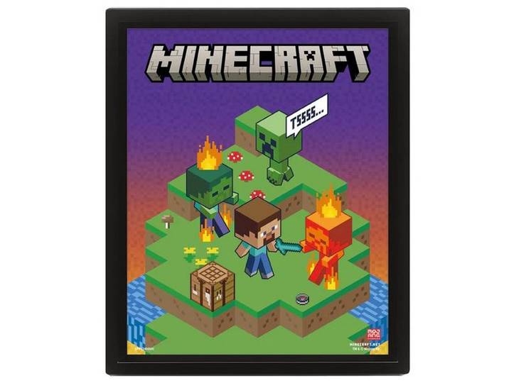Cadre 3d Lenticulaire Minecraft Changement De Terrain
