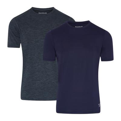 Unterhemd REEBOK "Clancy", Herren, Gr. S, N-Gr, Kurzarm aus Stoff, blau (grau lila), Stoff, Obermaterial: 92% Polyester, 8% Elasthan, unifarben, körpernah, Rundhals, Unterhemden Unterhemd, Kurzarm, mit Logo, basic, atmungsaktiv, bequem,...