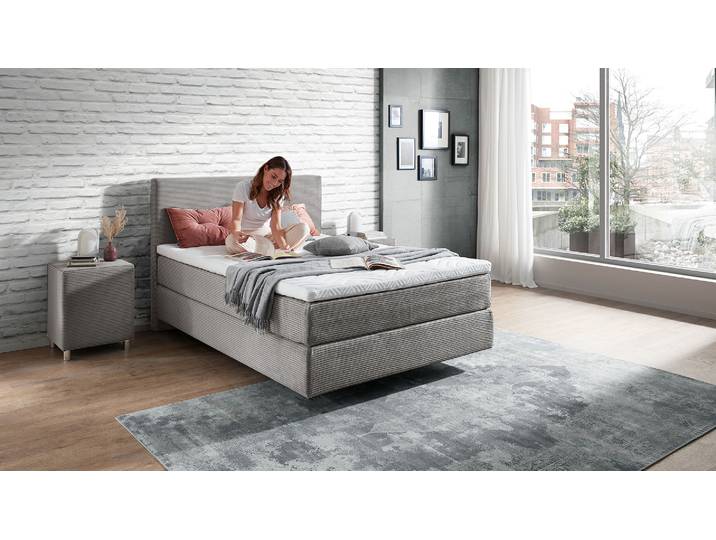 Boxspringbett Monaco in Trendstoff Cord