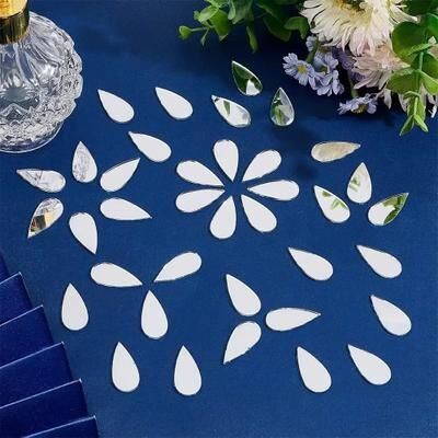 Uplift Essentials Reflective Mosaic Mirror Wall Art Decals raindrop 1 In
