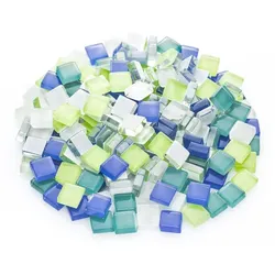 Softglas-Mosaik, Blautöne, 10 x 10 mm, 200 g