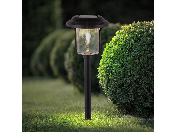 Piquet de terre LED Simon Ø 15cm Noir