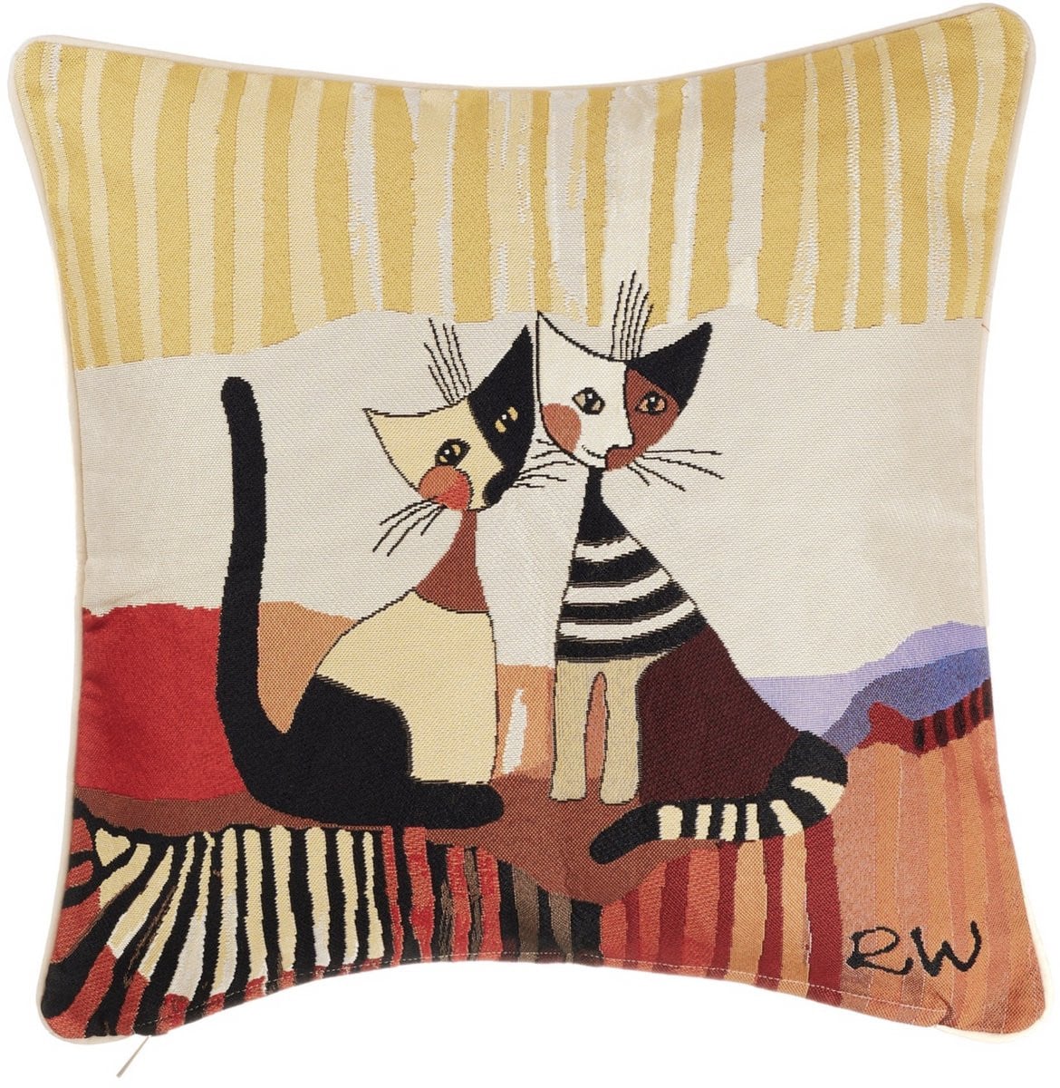 Signare Kussenhoes Rosina Wachtmeister Cat Cappia Luxe Gobelinstof 45 x 45 cm