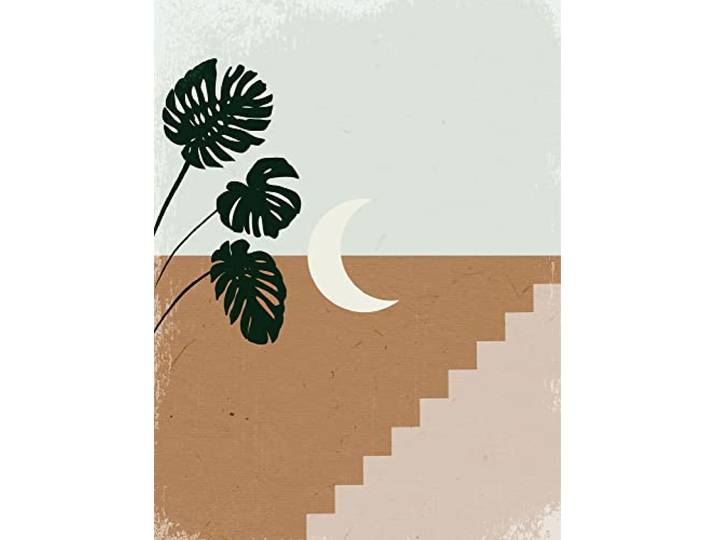 Komar Wandbild - Silence Crescent Moon - Größe: 30 x 40 cm - Poster, Kunstdruck, Dekoration, Wohnzimmer, Schlafzimmer