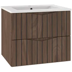 WASCHTISCH 60cm Siena Holz und Schwarz