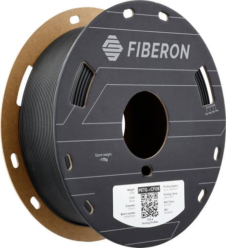 Polymaker FB04001 Fiberon PETG-rCF08 Filament PETG-rCF Kohlefaserverstärkt, Recycelte Carbonfasern 1.75mm 500g Schwarz 1St.