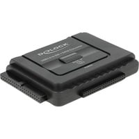 USB 3.2 Gen 1 Konverter, USB-A Stecker > SATA 22P + IDE 40P + IDE 44P Buchse schwarz, mit Backup Funktion