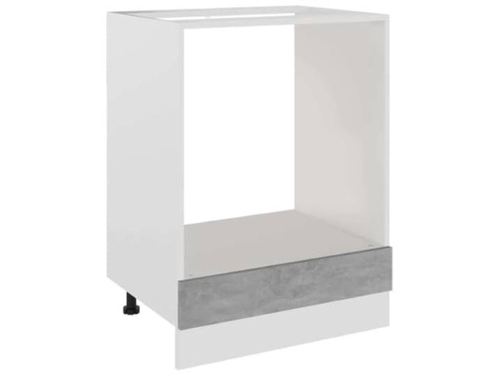 fsahslih Herdumbauschrank Lyon Betongrau 60x46x81,5 cm Küchenschrank Kompakter Unterschrank für den Backofen in der Küche. Bietet praktischen Stauraum und Ordnung im modernen Betongrau-Look.