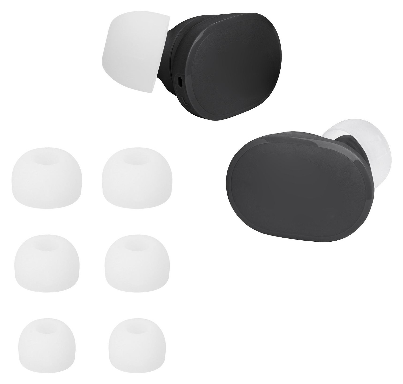 kwmobile 6 siliconen oordopjes voor JBL Tune Buds in wit, 3 maten