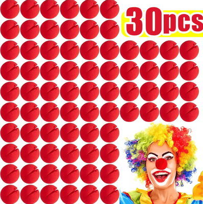 Inspire Curations Red Foam Clown Nose Costume Prop Soft Sponge Nose For Cosplay, Parties And Halloween 30pcs