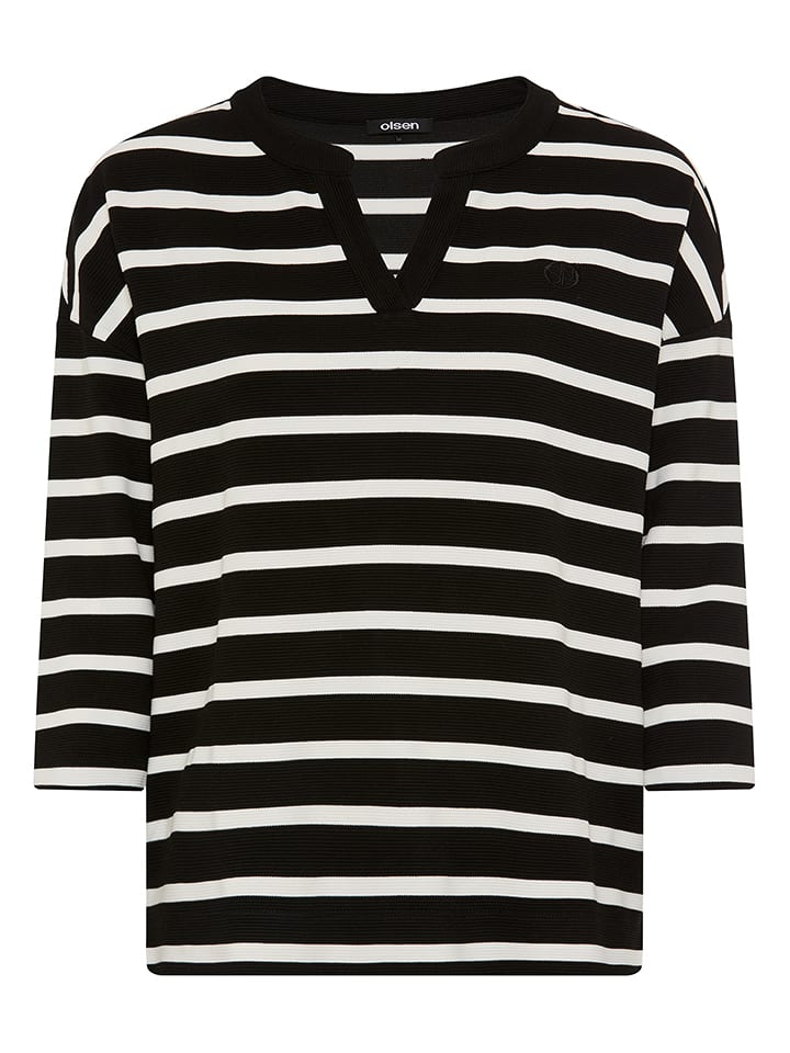 Olsen Sweatshirt in Weiß/ Schwarz - 38