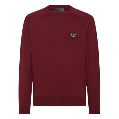 Rundhalspullover PHILIPP PLEIN "Love", Herren, Gr. 4XL, 35, bordeaux, Obermaterial: 80% Baumwolle, 20% Wolle, Pullover Rundhalspullover