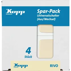 Kopp 581601056 RIVO - Profi-Pack: 4x Universalschalter (Aus-/Wechsel), Farbe : cremeweiß