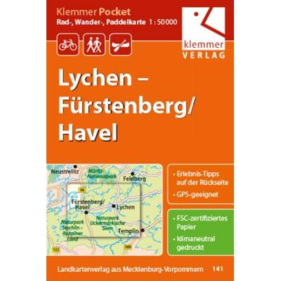 Klemmer Pocket Rad-, Wander- und Paddelkarte Lychen - Fürstenberg/Havel, Sonstige von , Klemmer-Verlag, 978-3-940175-22-9