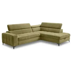 Ecksofa Nala Stoff Grün Olive