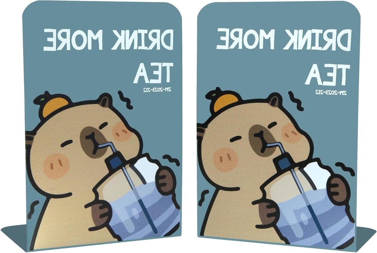 L-vormige decoratieve boeksteunen van metaal met schattige dieren voor kinderkamers