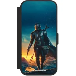 Nivocase Klapphülle für Apple iPhone 17 Handyhülle aus Kunst Leder NIVOflip schwarz Sonnenuntergang Star (Apple iPhone 17), Smartphone Hülle, Schwarz