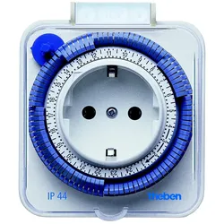 Theben Timer 26 IP 44 Steckdosen-Zeitschaltuhr analog außen, Tagesprogramm, 400 W LED 0...