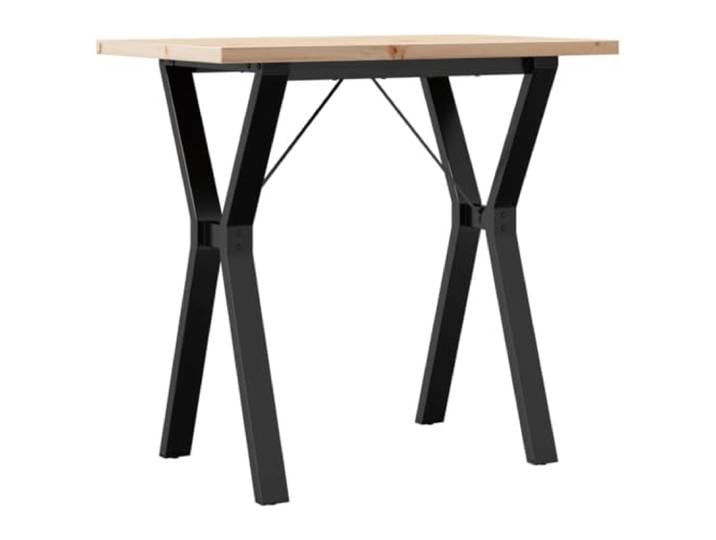 HBBMGYD Esstisch, Y-Rahmen, 80 x 50 x 75,5 cm, Kiefernholz, massiv, Stahl Massives Kiefernholz, gerade Maserung, rustikale Knoten, Stahlrahmen, Y-Struktur, Familienessen