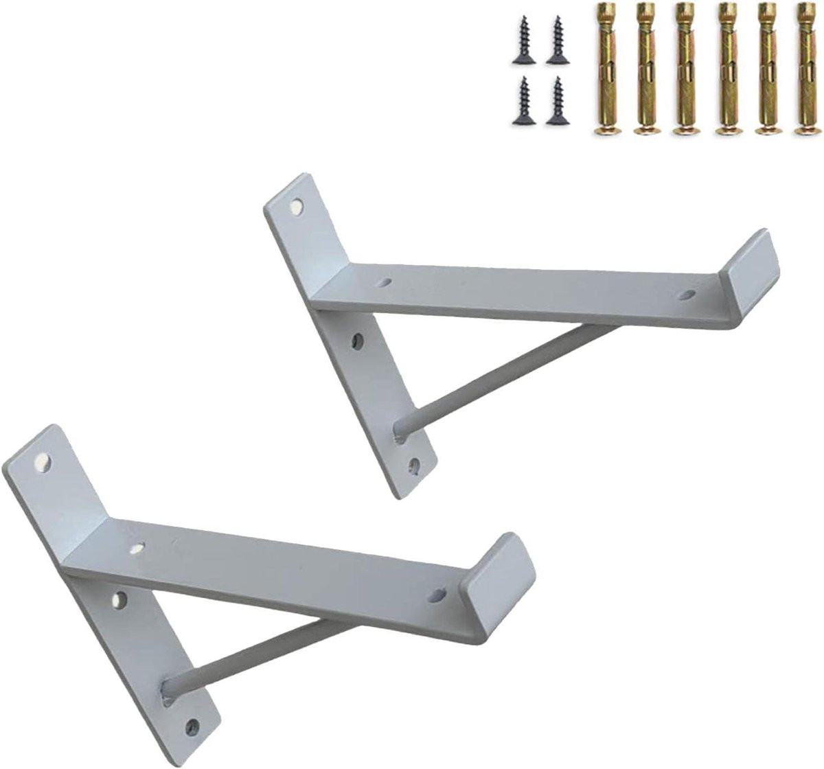 Zwevende Plankdragers Wit - Heavy Duty IJzeren Plankbeugel met Driehoek Ontwerp - 15 cm