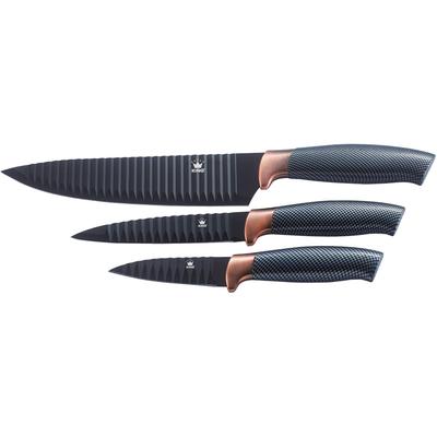 Messer-Set KING "Carbon Design", rosa (schwarz, bronzefarben), Edelstahl, Kochmesser-Sets