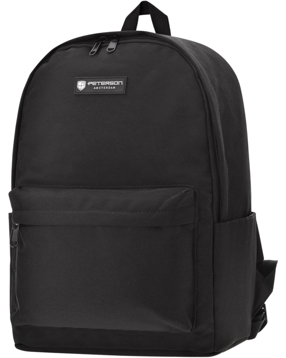 Peterson Schulrucksack Groß A4 Stadt & Ausflug Schwarz Uni