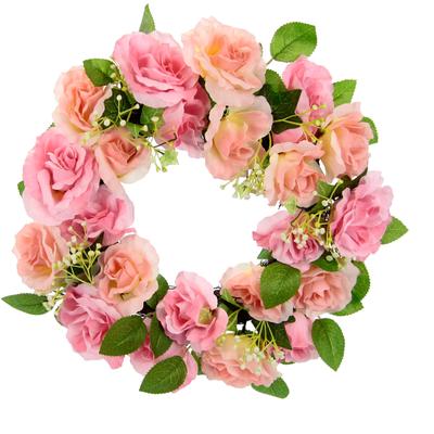 Kunstkranz I.GE.A. "Rosen", rosa, B:35cm H:9cm L:35cm, Kunstpflanzen, 9 cm