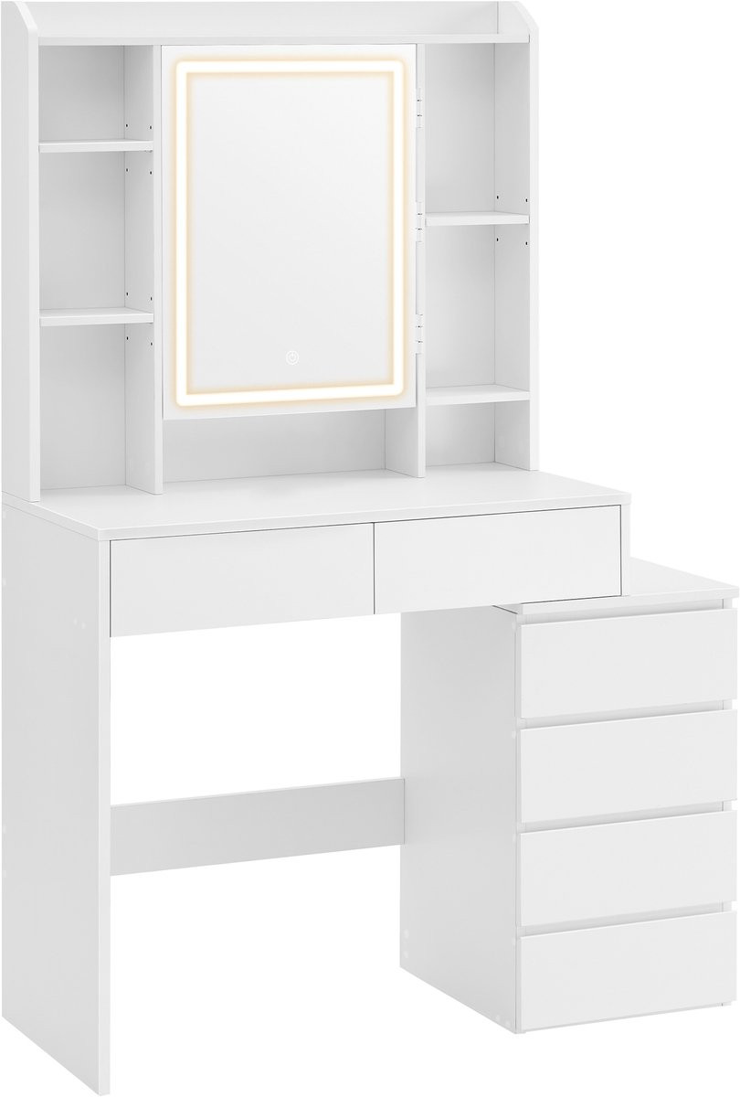 Vasagle Kaptafel met LED-verlichting, spiegel en lades