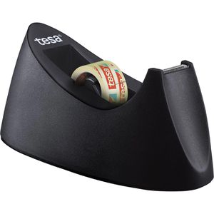 Tesa Klebebandabroller 53917 Curve, schwarz, Tischabroller für Klebeband 19mm x 33m