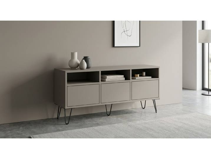 Sideboard in Taupe planen MDF Lackiert