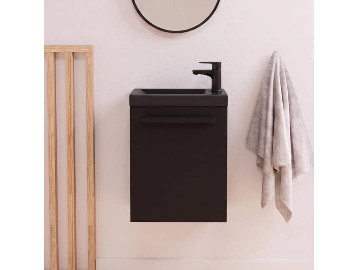 Ensemble Lave-mains Suspendu Nevada Avec Robinet Noir