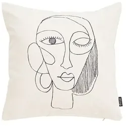 done.® Dekokissenhülle LINE DRAWING Velour-Stoff waschbar