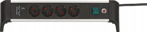 Brennenstuhl Alu-Office-Line Steckdosenleiste 4-fach 1,8m silber/schwarz 1391040420