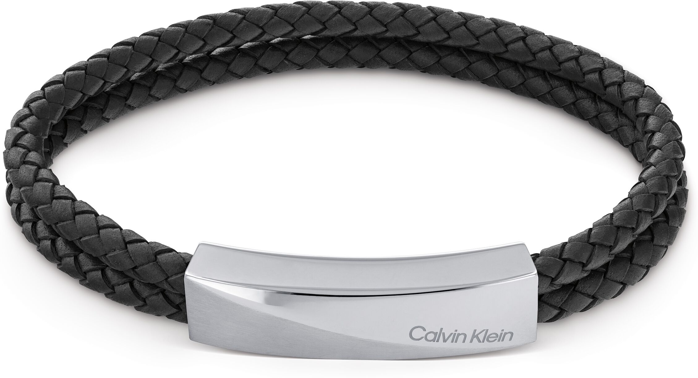 Lederarmband CALVIN KLEIN "Schmuck Edelstahl Armschmuck Lederarmband Wickelarmband", grau (schwarz, edelstahlfarben), Armbänder, Herren, 19,5cm, Edelstahl Leder, Edelstahl, Leder, Lederarmband schwarz, edelstahlfarben 19,5cm, Edelstahl Leder
