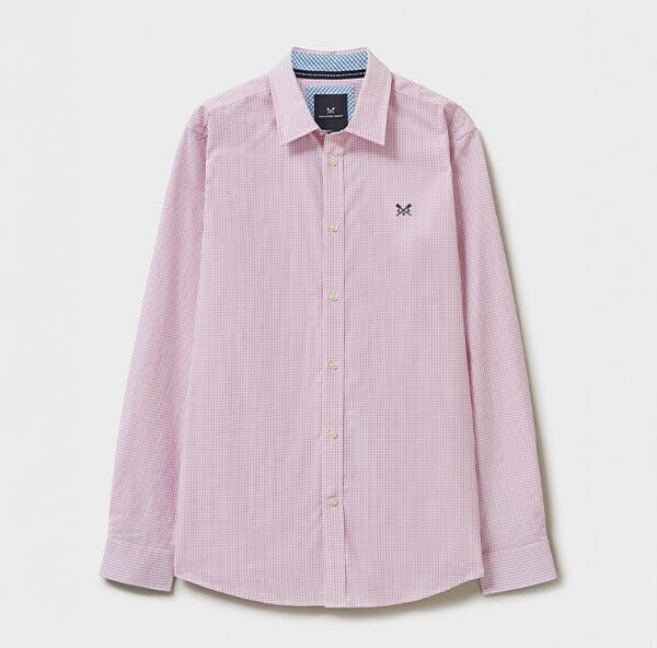 Crew Clothing Company Crew Clothing Mens Micro Gingham Classic Fit Shirt Heritage Classic Pink