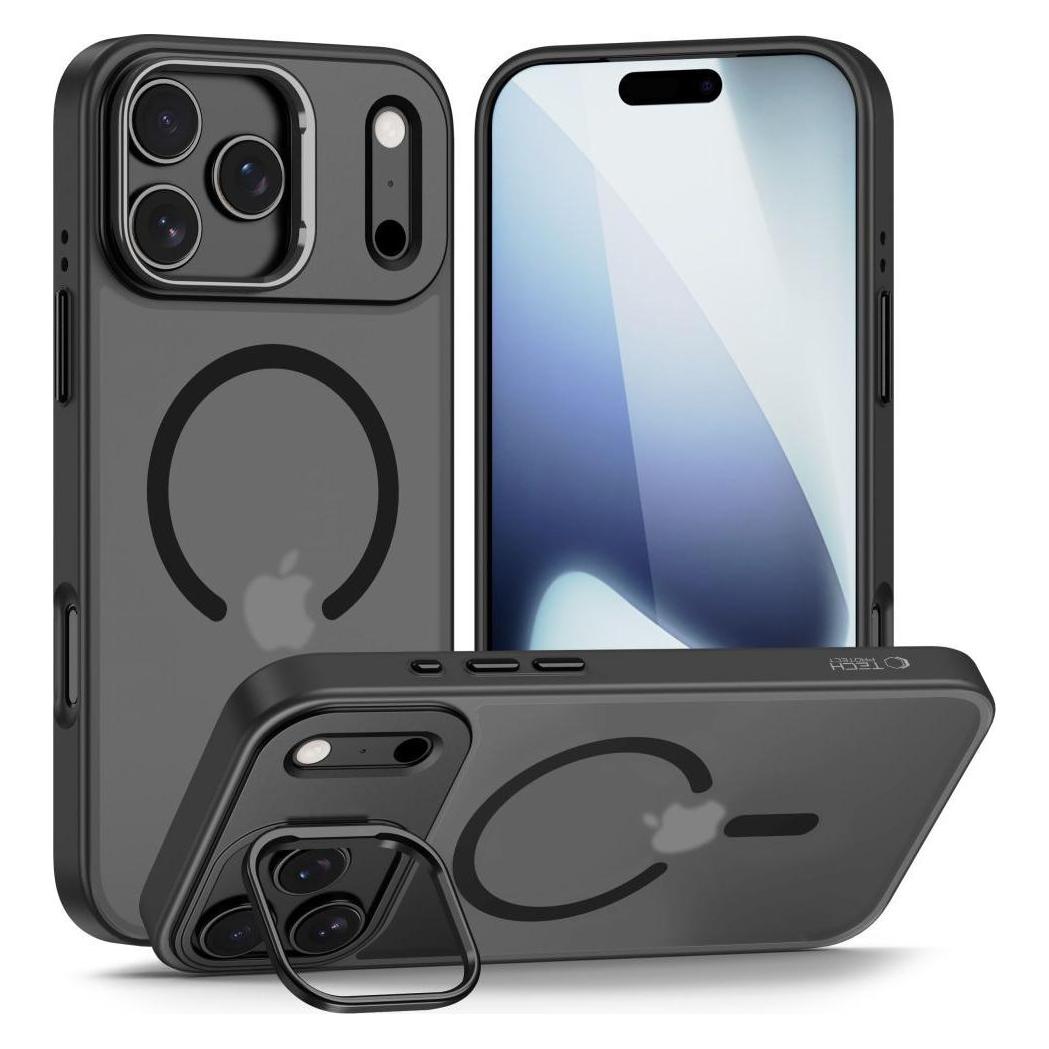 Tech-Protect MagStand MagSafe Case für iPhone 17 Pro Max - Mattschwarz (Apple iPhone 17 Pro Max) (5906302330522)
