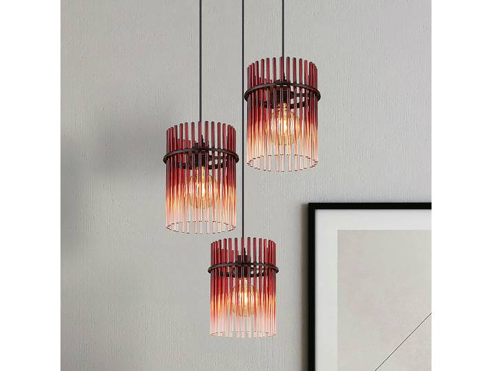Suspension - Type B Ø 47cm Transparent/Rouge/Rouge Matériau : Verre, Métal Surface en métal : Laqué Type de métal : Fer Type de verre : Verre