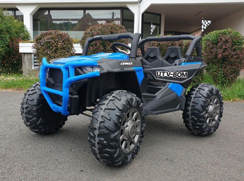 Kinderfahrzeug elektrisch 24V Buggy UTV Bom in blau mit 200W Motoren Elektroauto bis 10 km/h