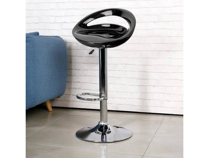 Tabourets de bar pivotants réglables en ABS - 2 pièces - Noir