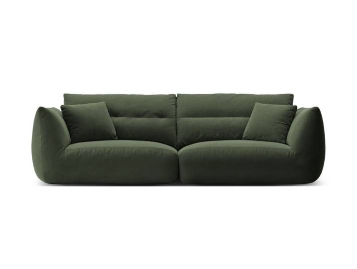 Canapé modulable 4 places en chenille vert mousse