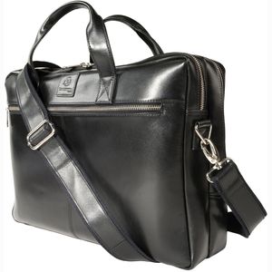 Exacompta Laptoptasche Exactive, 17537E, schwarz, wasserabweisend, Echt Leder, bis 15,6 Zoll